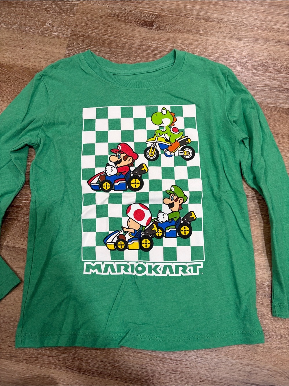 jumping beans Green Long-Sleeve Graphic Tee with Multicolor Kart Characters